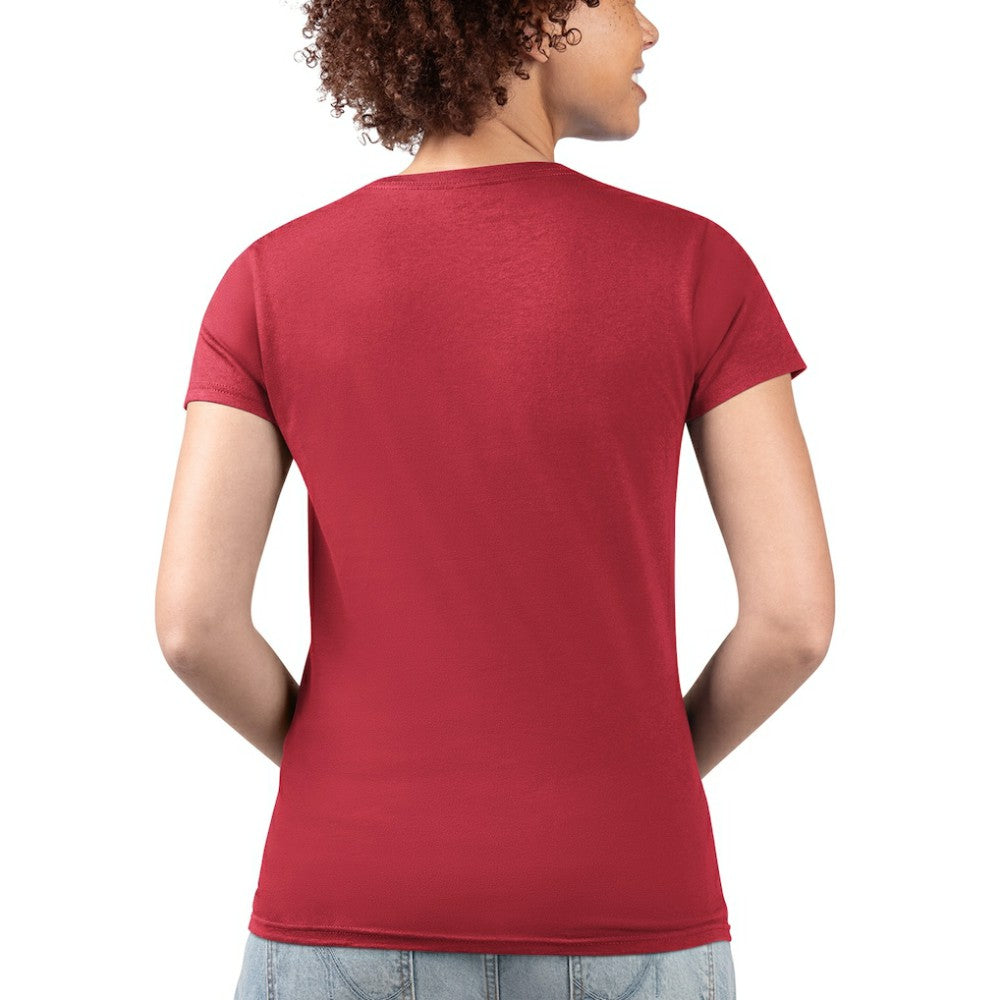 Cleveland Guardians G-III 4Her by Carl Banks Women's Super-Slim Fit Lightweight City Graphic V-Neck T-Shirt Red