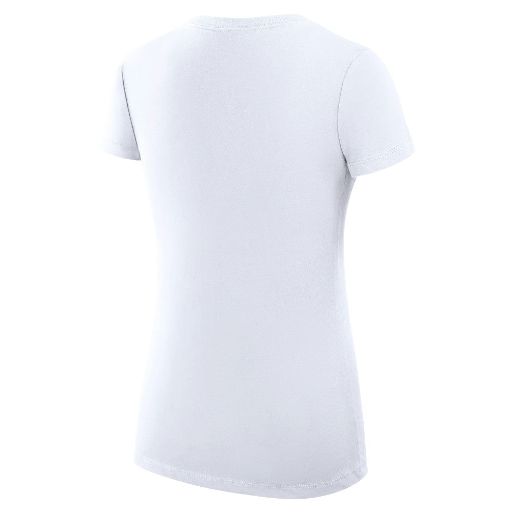 Los Angeles Angels G-III 4Her by Carl Banks Women's Super-Slim Fit Lightweight City Graphic V-Neck T-Shirt White