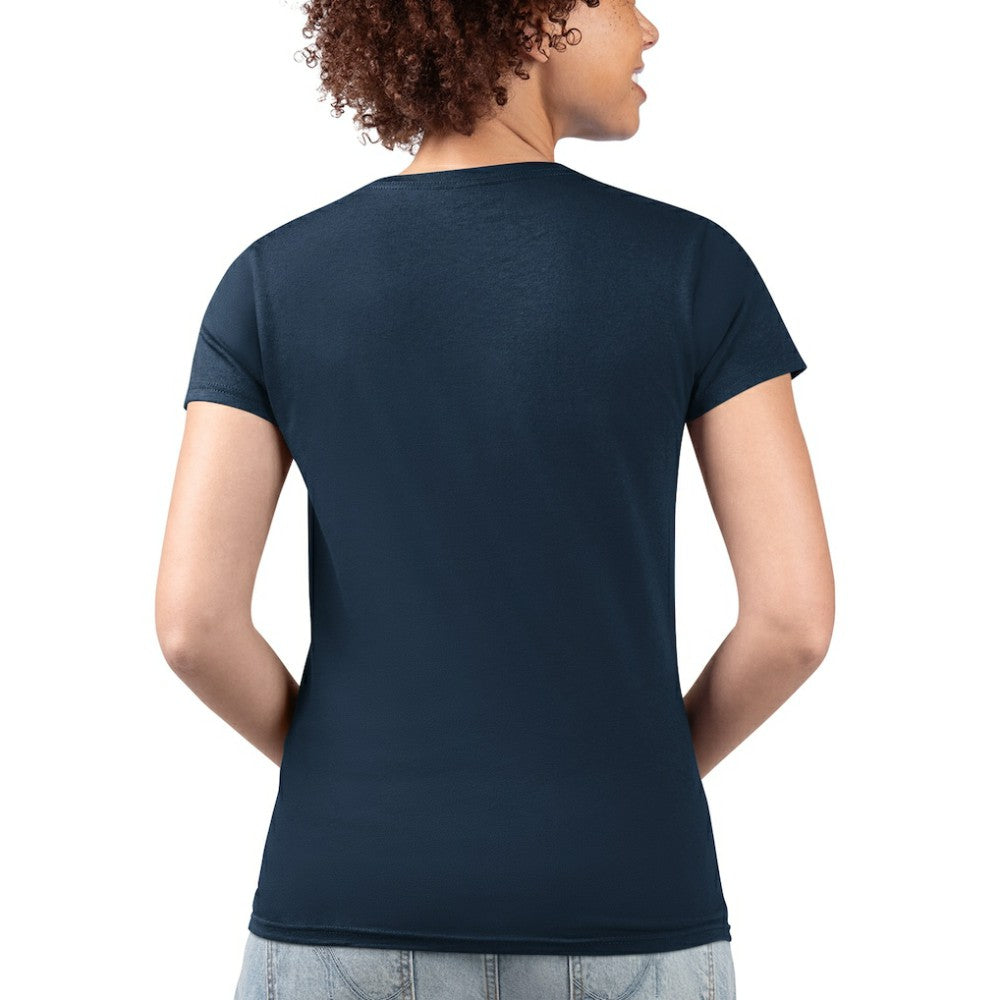 Tampa Bay Rays G-III 4Her by Carl Banks Women's Super-Slim Fit Lightweight City Graphic V-Neck T-Shirt Navy