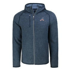 Atlanta Braves Cutter & Buck Stars & Stripes Mainsail Sweater-Knit Full-Zip Hoodie Heather Navy
