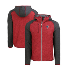 Philadelphia Phillies Cutter & Buck Stars & Stripes Mainsail Sweater-Knit Full-Zip Hoodie Heather Red/Heather Charcoal