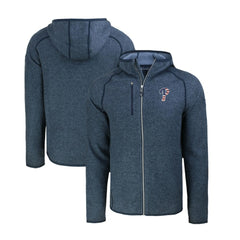 Philadelphia Phillies Cutter & Buck Stars & Stripes Mainsail Sweater-Knit Full-Zip Hoodie Heather Navy