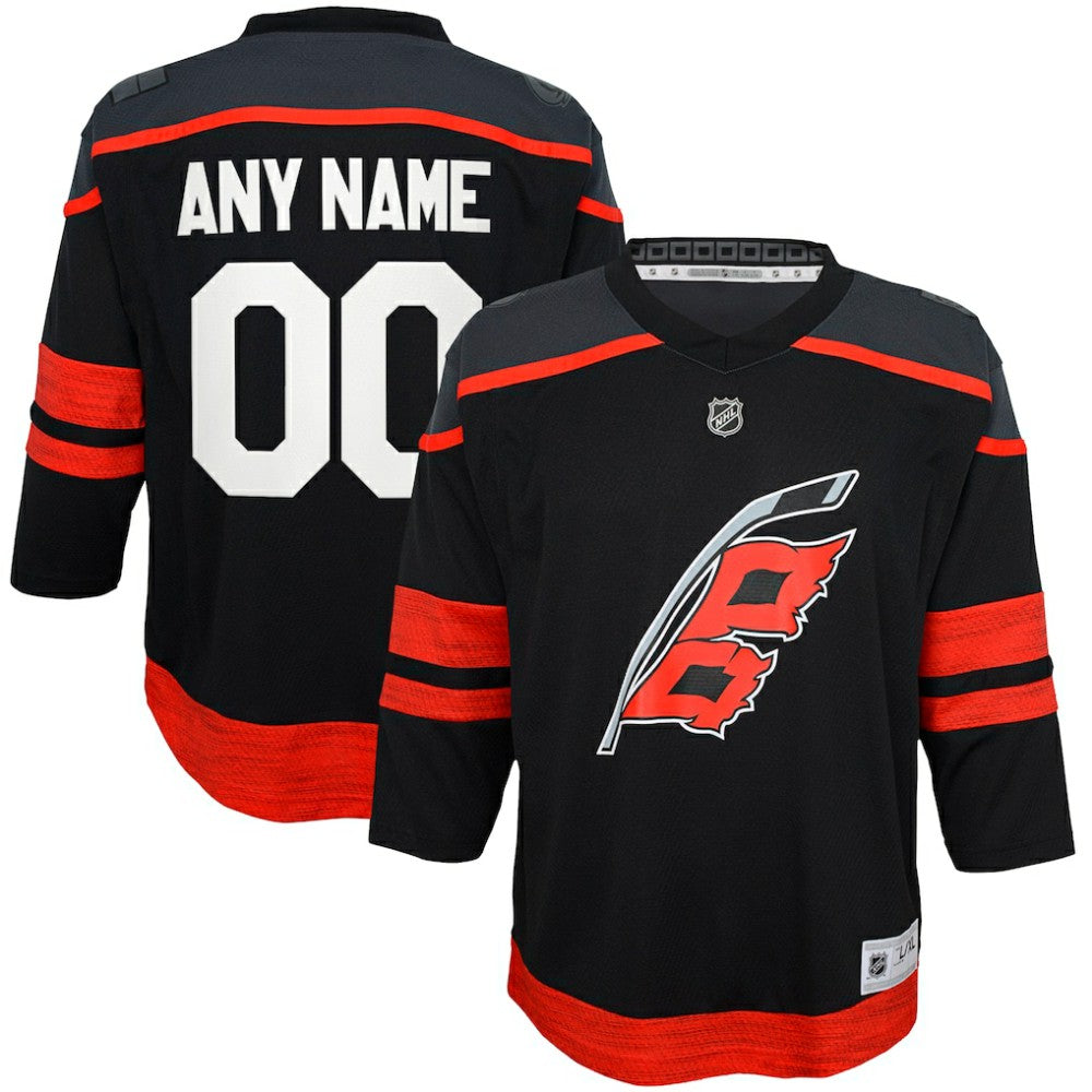 Carolina Hurricanes Youth Home Replica Custom Jersey Black