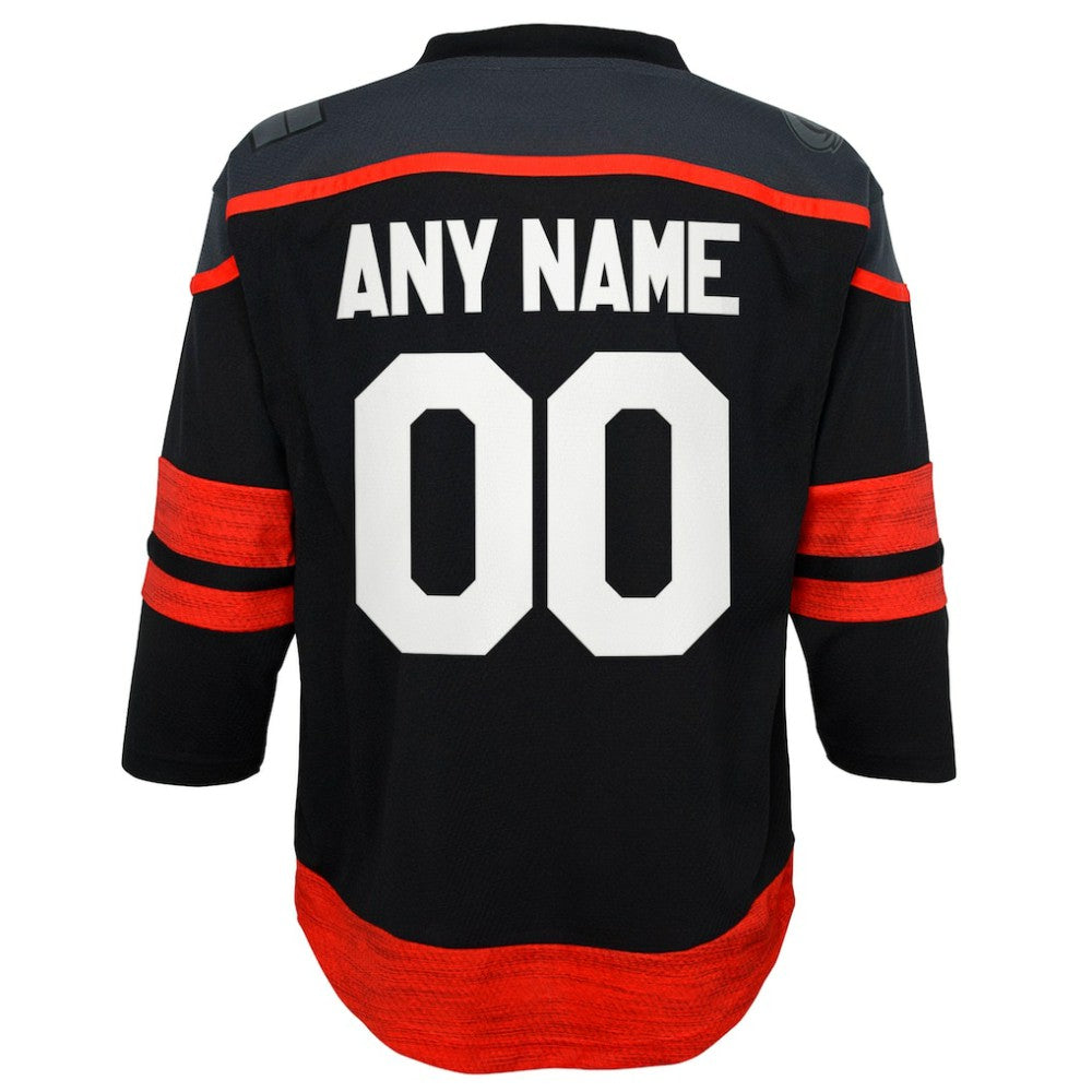 Carolina Hurricanes Youth Home Replica Custom Jersey Black