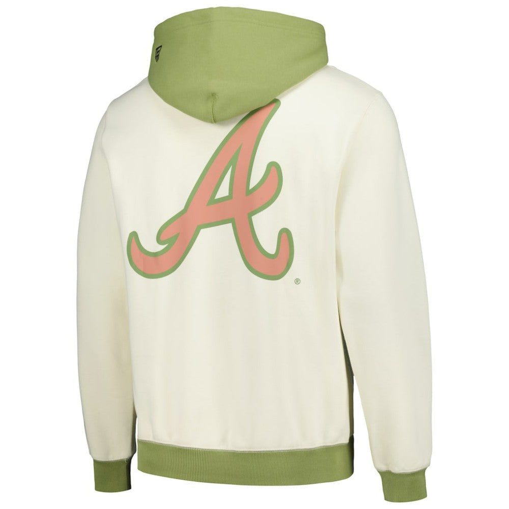 Atlanta Braves Color Pop Pullover Hoodie Cream/Green | New Era