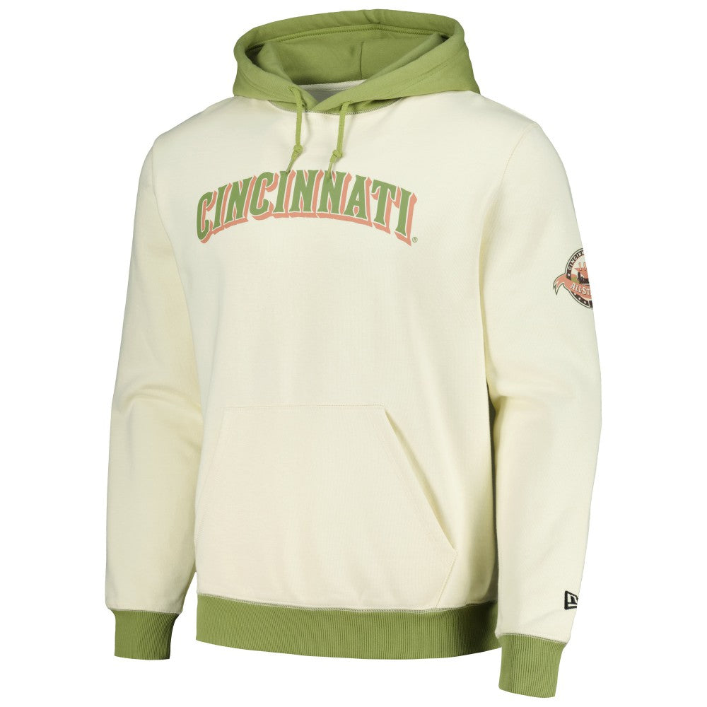 Cincinnati Reds Color Pop Pullover Hoodie Cream/Green | New Era