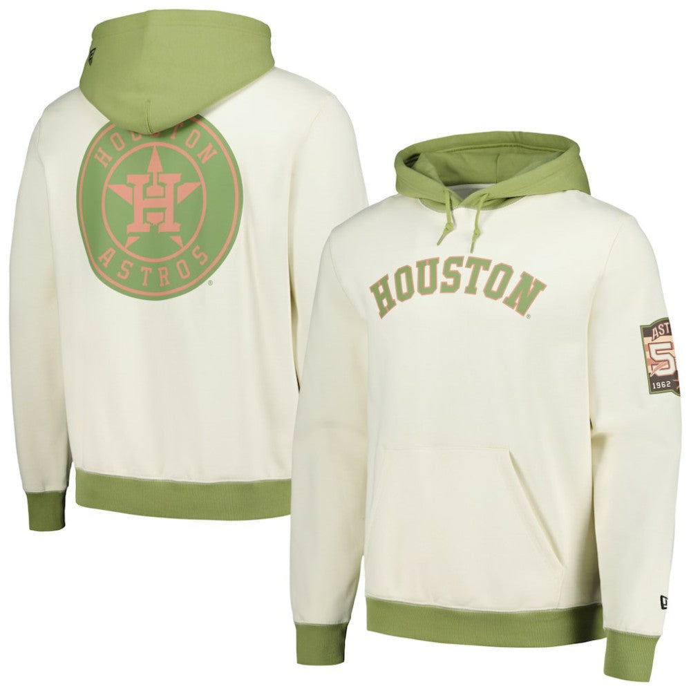 Houston Astros Color Pop Pullover Hoodie Cream/Green | New Era