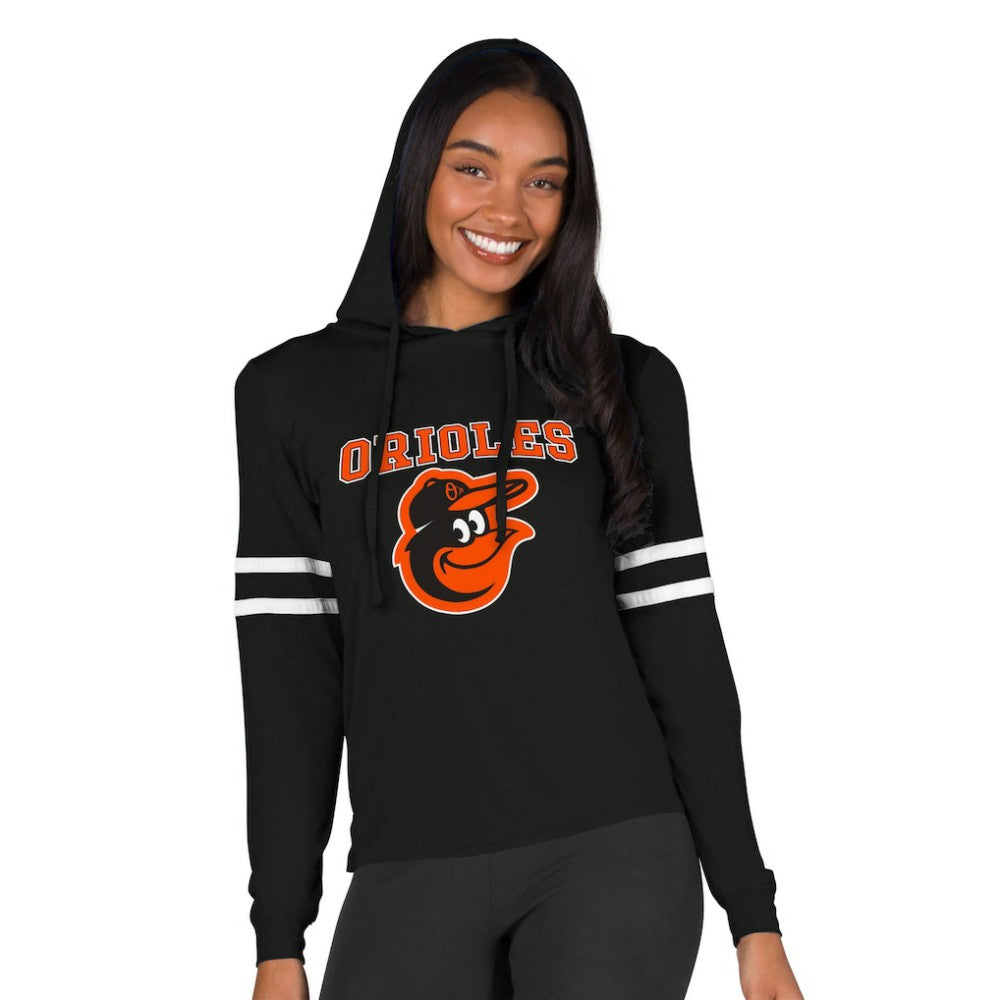 Baltimore Orioles Concepts Sport Women's Marathon Lightweight Lounge Pullover Hoodie Black