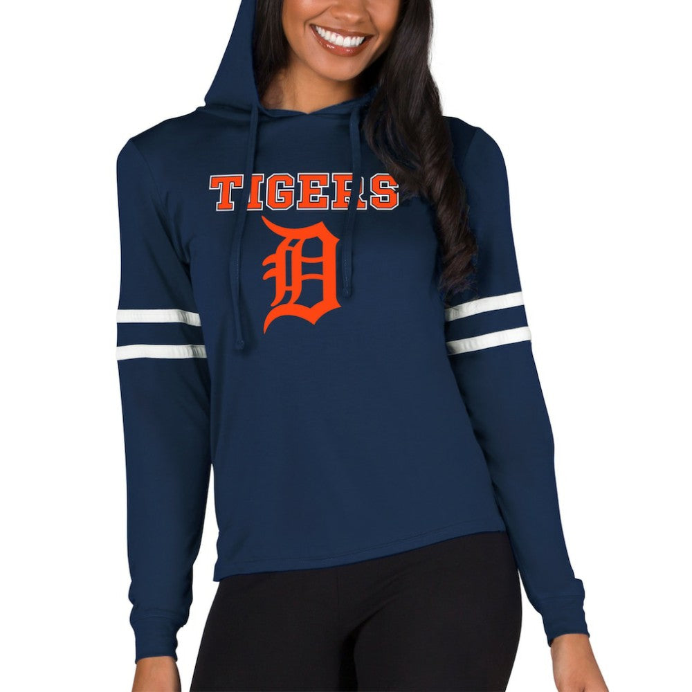Detroit Tigers Concepts Sport Women's Marathon Lightweight Lounge Pullover Hoodie Navy