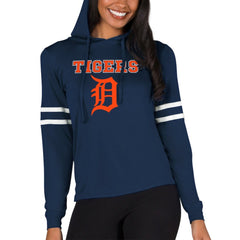 Detroit Tigers Concepts Sport Women's Marathon Lightweight Lounge Pullover Hoodie Navy