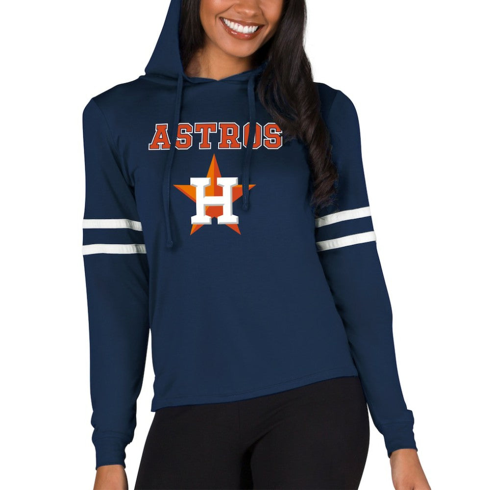 Houston Astros Concepts Sport Women's Marathon Lightweight Lounge Pullover Hoodie Navy