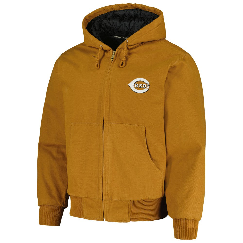 Cincinnati Reds Dunbrooke Dakota Work Full-Zip Hoodie Jacket Brown