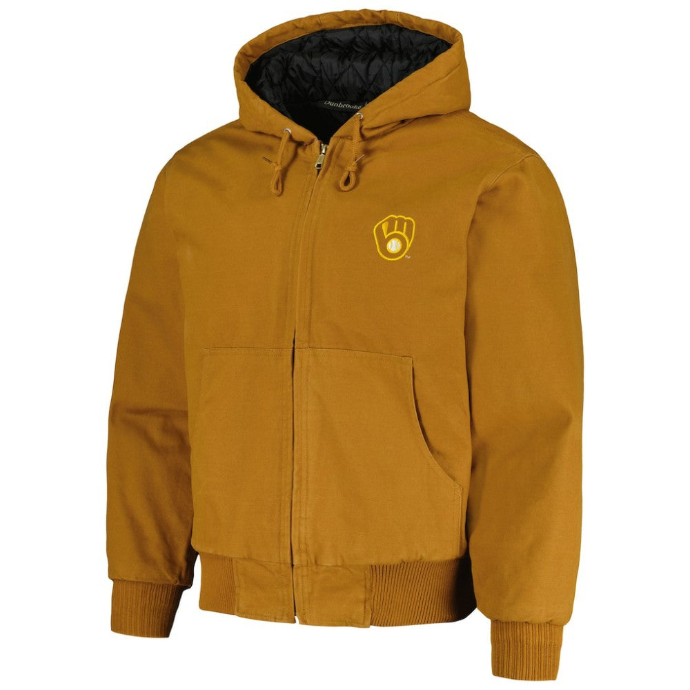 Milwaukee Brewers Dunbrooke Dakota Work Full-Zip Hoodie Jacket Brown
