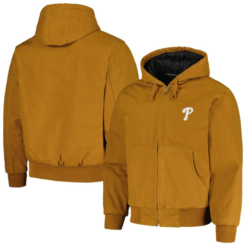Philadelphia Phillies Dunbrooke Dakota Work Full-Zip Hoodie Jacket Brown