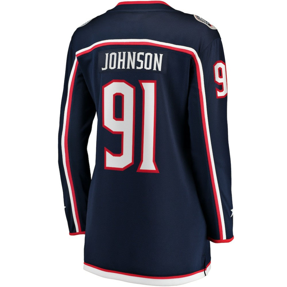 Kent Johnson Columbus Blue Jackets Fanatics Women's Home Breakaway Player Jersey Navy