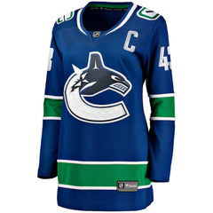 Quinn Hughes Vancouver Canucks Fanatics Women's Home Breakaway Player Jersey Blue