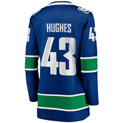 Quinn Hughes Vancouver Canucks Fanatics Women's Home Breakaway Player Jersey Blue