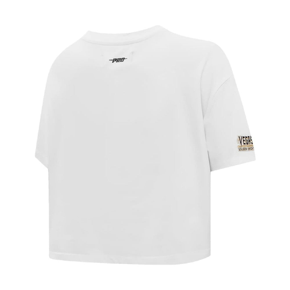 Vegas Golden Knights Pro Standard Women's Boxy Script Tail Cropped T-Shirt White