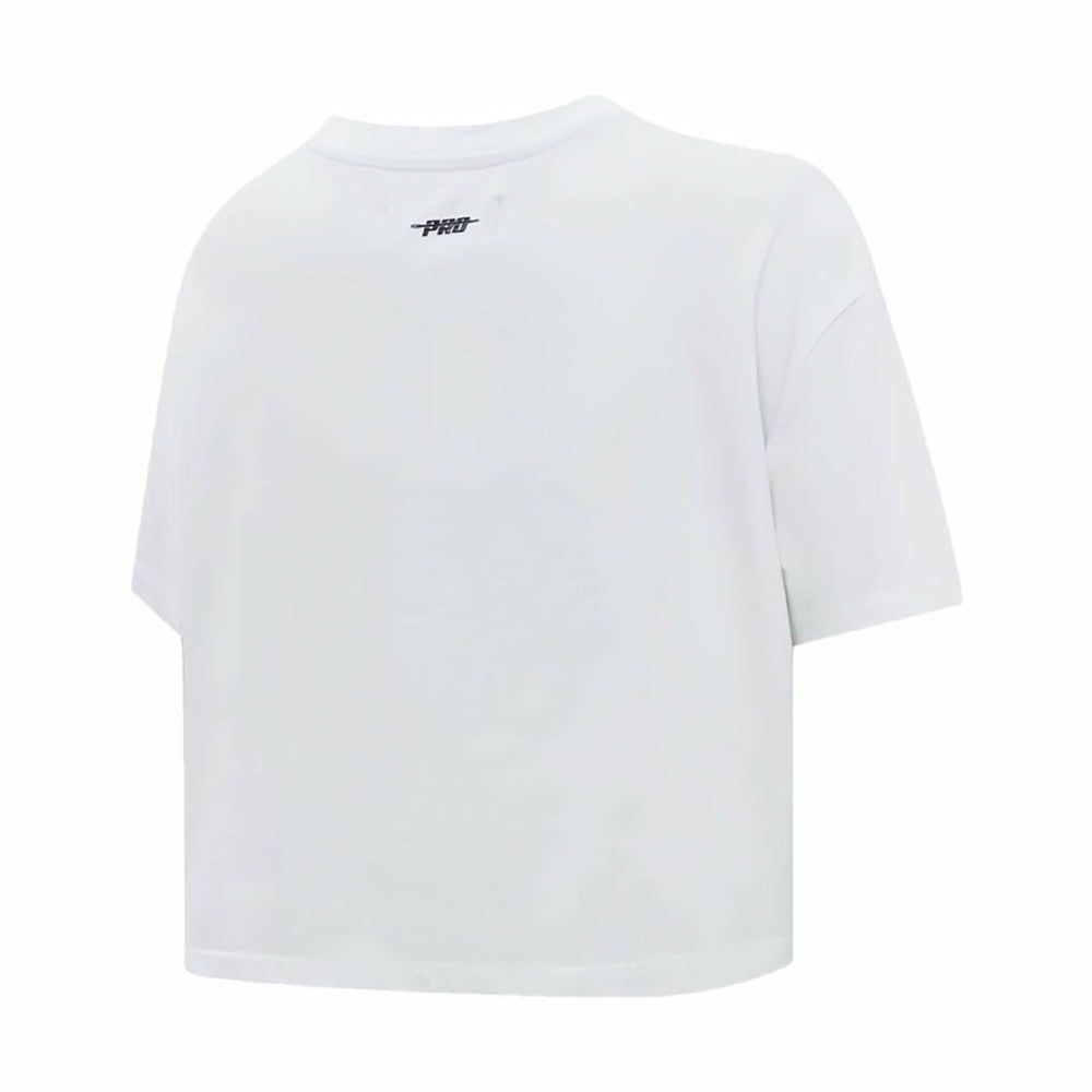 Pittsburgh Penguins Pro Standard Women's Boxy Script Tail Cropped T-Shirt White