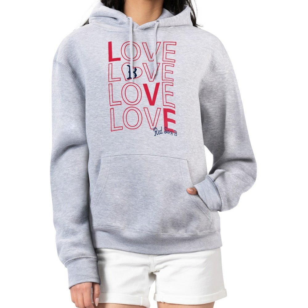Boston Red Sox G-III 4Her by Carl Banks Women's Love Graphic Fleece Hoodie Heather Gray