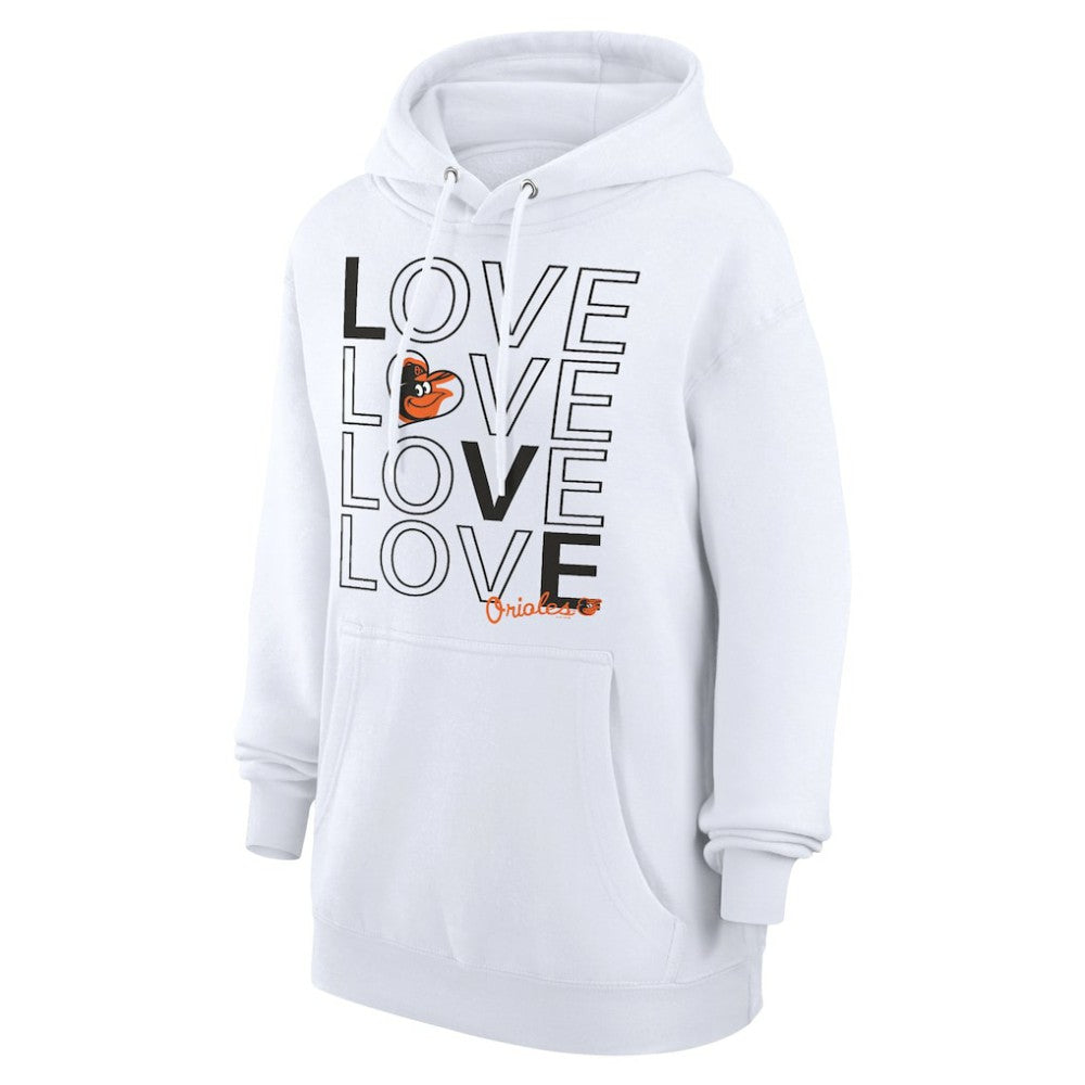 Baltimore Orioles G-III 4Her by Carl Banks Women's Love Graphic Fleece Hoodie White
