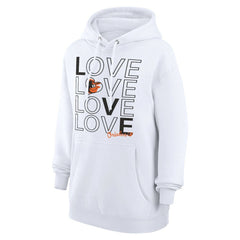 Baltimore Orioles G-III 4Her by Carl Banks Women's Love Graphic Fleece Hoodie White