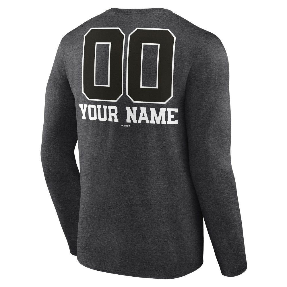 Milwaukee Brewers Personalized Monochrome Name & Number Long Sleeve T-Shirt Charcoal