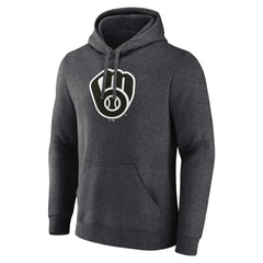 Milwaukee Brewers Personalized Monochrome Name & Number Pullover Hoodie Charcoal