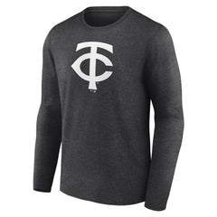 Minnesota Twins Personalized Monochrome Name & Number Long Sleeve T-Shirt Charcoal