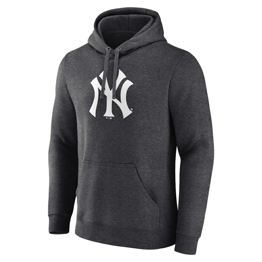 New York Yankees Personalized Monochrome Name & Number Pullover Hoodie Charcoal