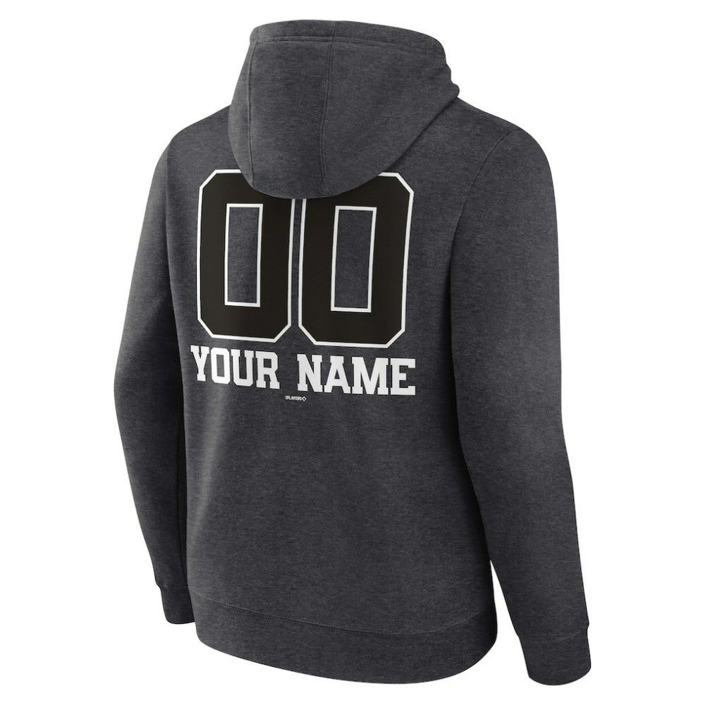 New York Yankees Personalized Monochrome Name & Number Pullover Hoodie Charcoal