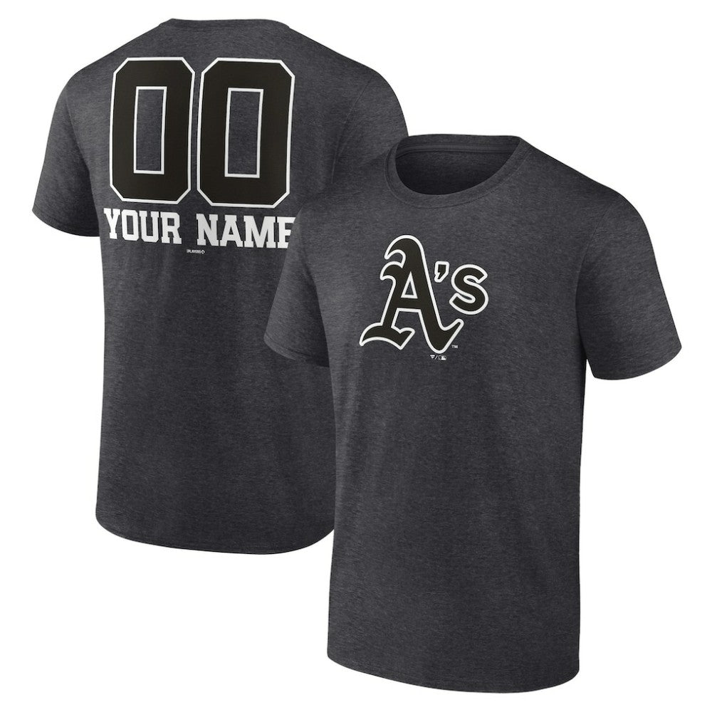 Athletics Personalized Monochrome Name & Number T-Shirt Charcoal