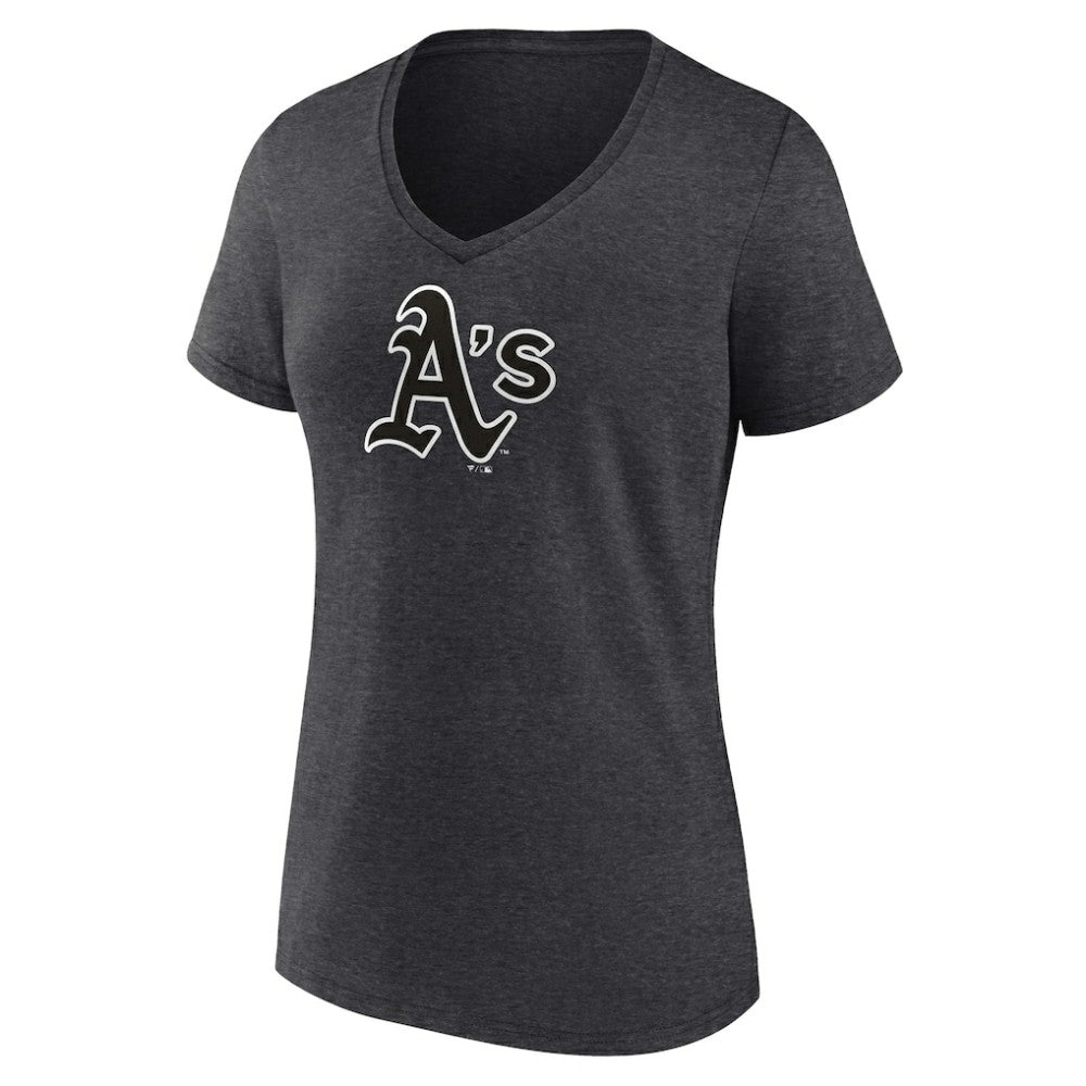 Athletics Women's Personalized Monochrome Name & Number V-Neck T-Shirt Charcoal