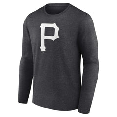 Pittsburgh Pirates Personalized Monochrome Name & Number Long Sleeve T-Shirt Charcoal