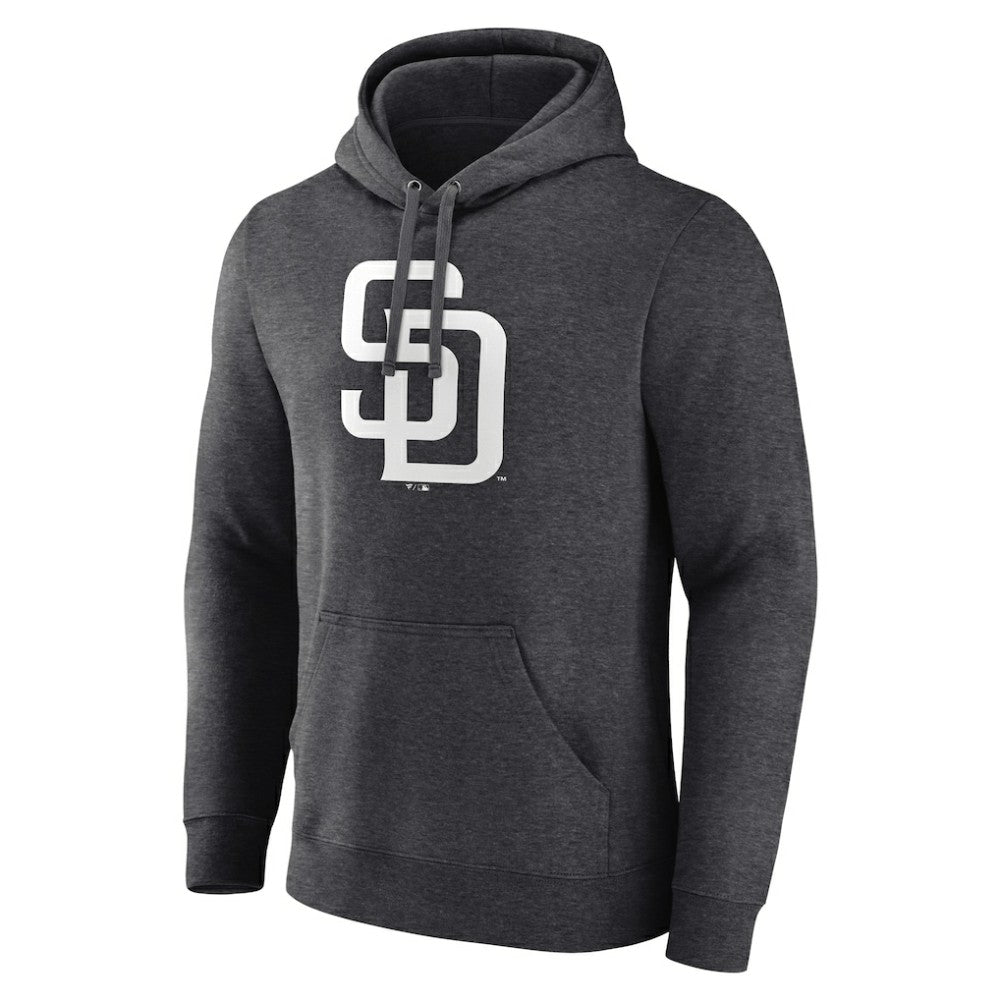 San Diego Padres Personalized Monochrome Name & Number Pullover Hoodie Charcoal