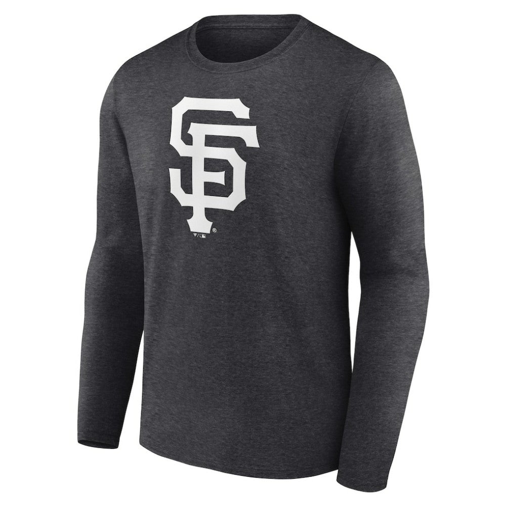 San Francisco Giants Personalized Monochrome Name & Number Long Sleeve T-Shirt Charcoal