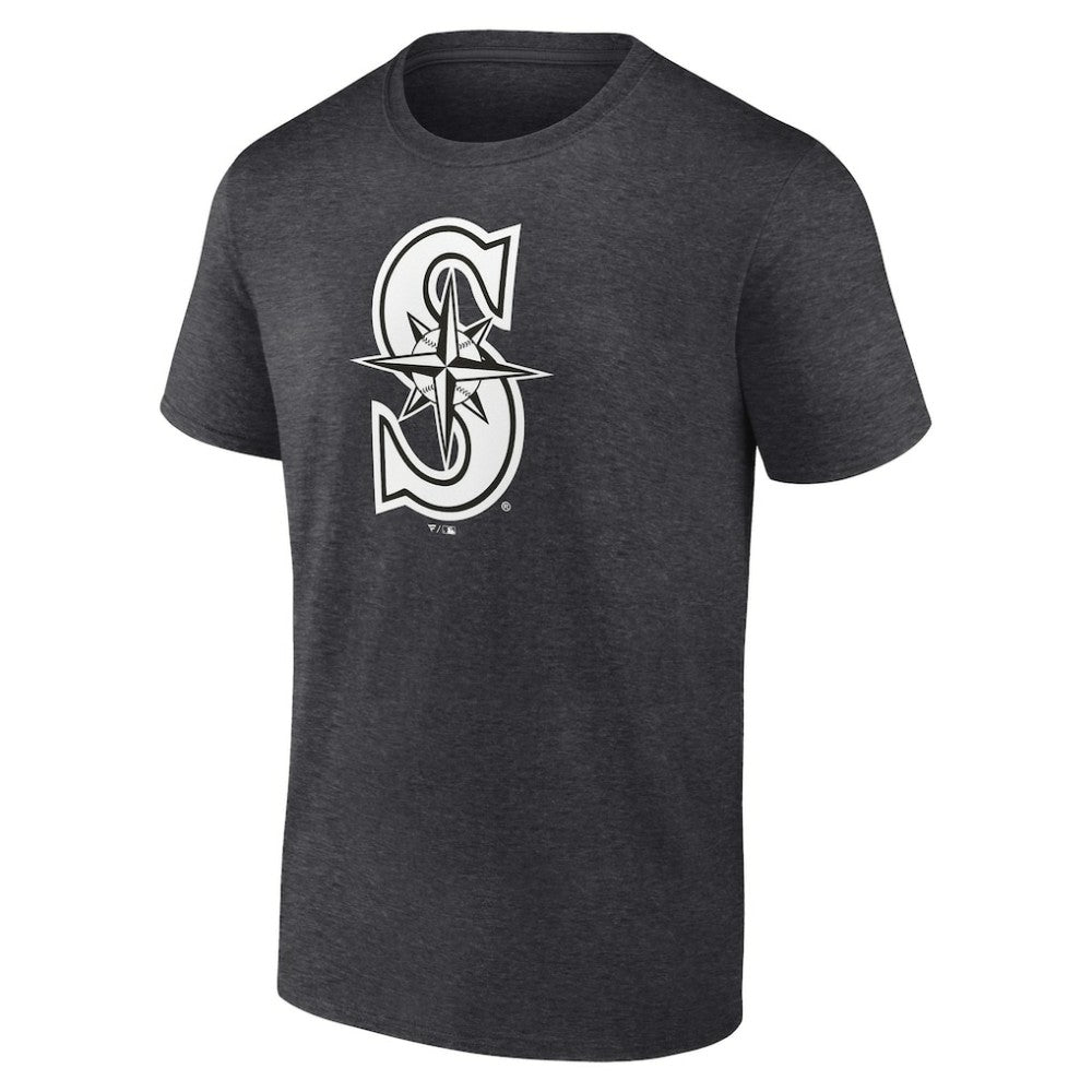 Seattle Mariners Personalized Monochrome Name & Number T-Shirt Charcoal