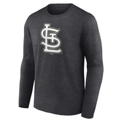 St. Louis Cardinals Personalized Monochrome Name & Number Long Sleeve T-Shirt Charcoal