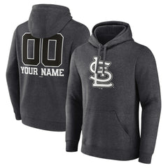 St. Louis Cardinals Personalized Monochrome Name & Number Pullover Hoodie Charcoal