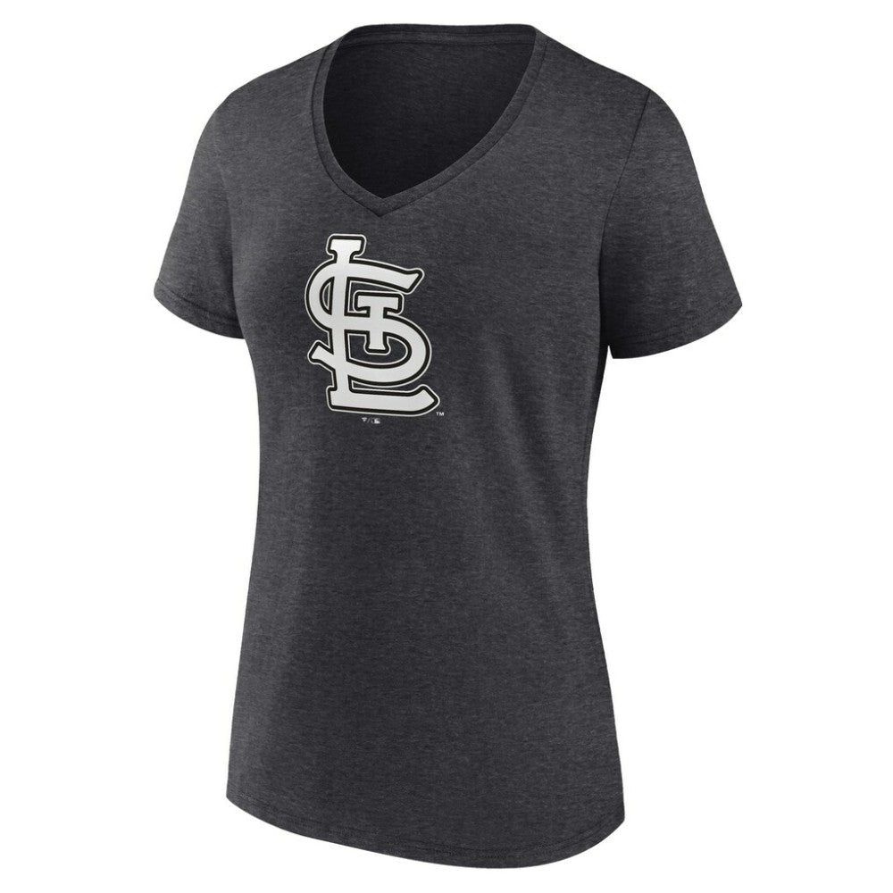 St. Louis Cardinals Women's Personalized Monochrome Name & Number V-Neck T-Shirt Charcoal
