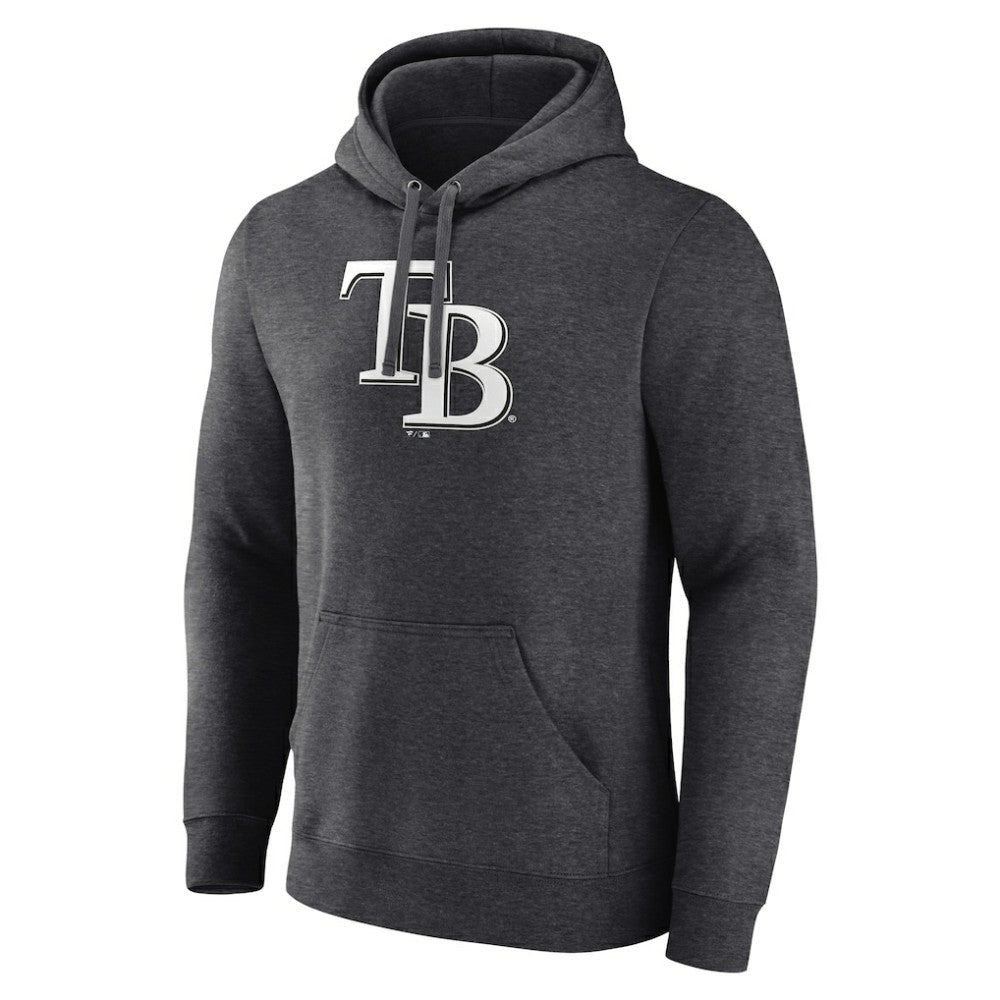 Tampa Bay Rays Personalized Monochrome Name & Number Pullover Hoodie Charcoal