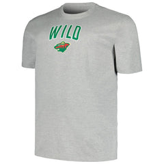 Minnesota Wild Profile Big & Tall Arch Over Logo T-Shirt Heather Gray