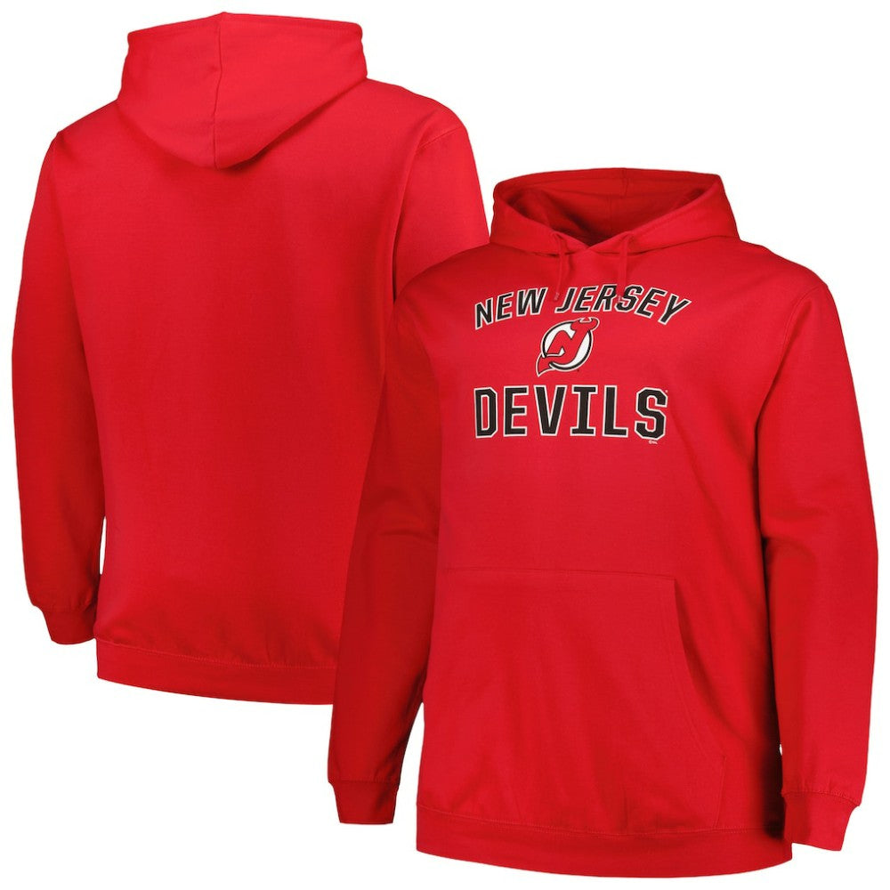 New Jersey Devils Profile Big & Tall Arch Over Logo Pullover Hoodie Red