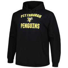 Pittsburgh Penguins Profile Big & Tall Arch Over Logo Pullover Hoodie Black