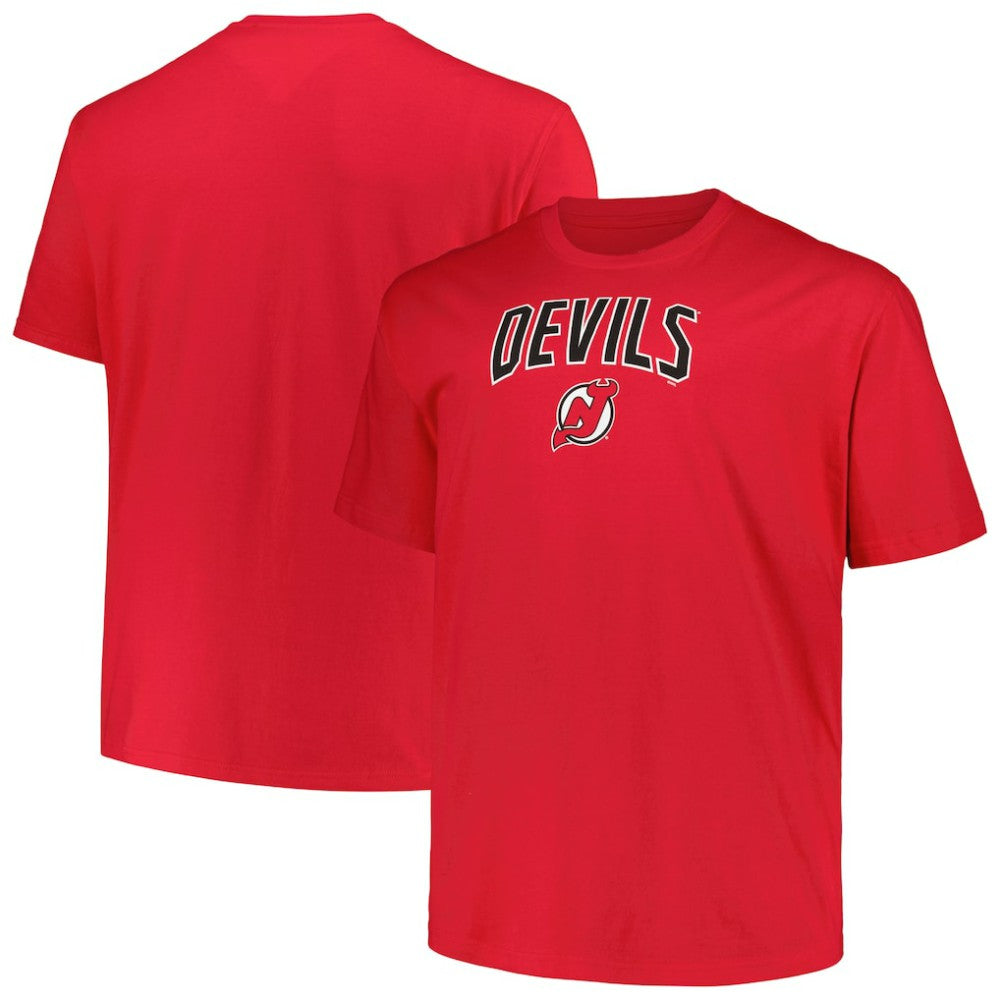New Jersey Devils Profile Big & Tall Arch Over Logo T-Shirt Red