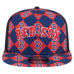 Boston Red Sox Seeing Diamonds A-Frame Trucker 9FIFTY Snapback Hat Navy | New Era