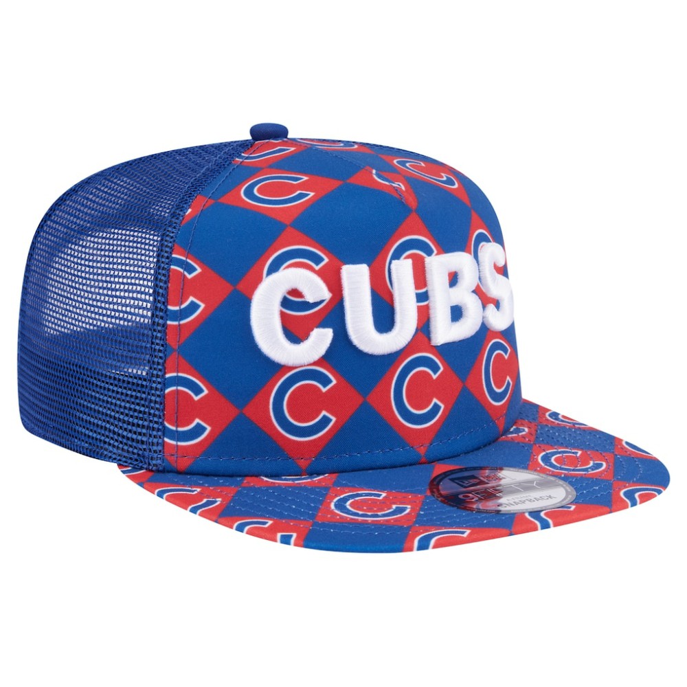 Chicago Cubs Seeing Diamonds A-Frame Trucker 9FIFTY Snapback Hat Royal | New Era