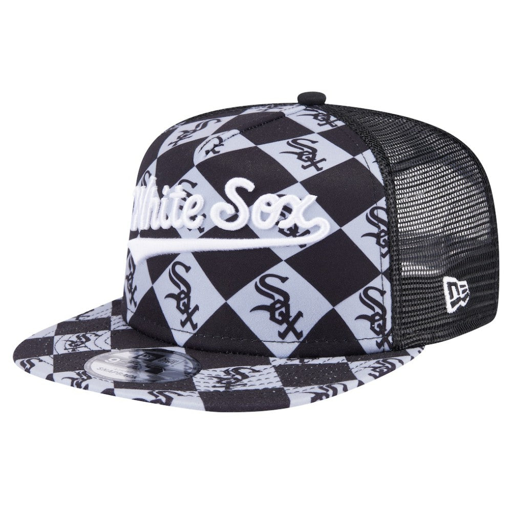 Chicago White Sox Seeing Diamonds A-Frame Trucker 9FIFTY Snapback Hat Black | New Era