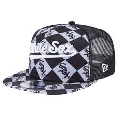 Chicago White Sox Seeing Diamonds A-Frame Trucker 9FIFTY Snapback Hat Black | New Era