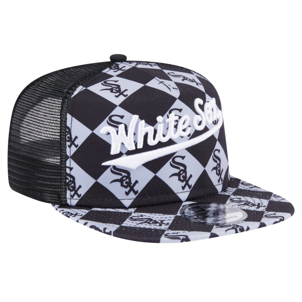 Chicago White Sox Seeing Diamonds A-Frame Trucker 9FIFTY Snapback Hat Black | New Era